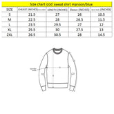 izd Burgundy & Navy Blue long sleeve fleece crewneck sweatshirt for women